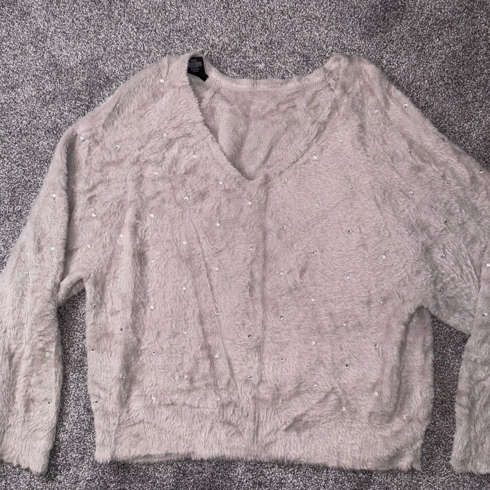 Express‎ Fuzzy/Bedazzled Sweater